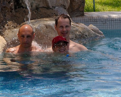 _DSC0099 Markos, Andreas and Arto in the pool of [ Coral Beach Hotel ] .