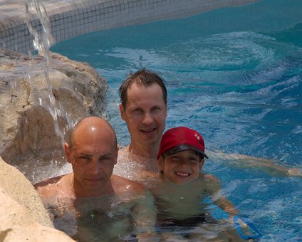 _DSC0101 Markos, Andreas and Arto in the pool of [ Coral Beach Hotel ] .