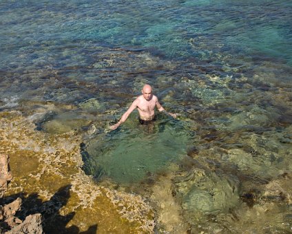 _DSC0024 Markos in the clear waters of Protaras.