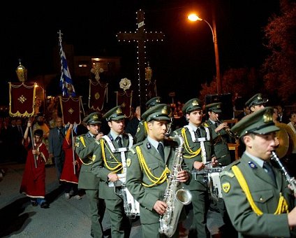 _DSC0036 Military band in the procession of epitaphios, in Pallouriotissa.