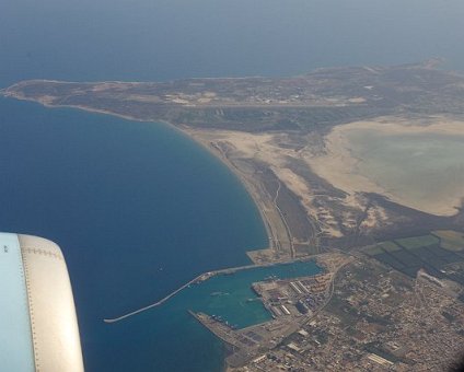 _DSC0011 Flying over Limassol, view of the Akrotiri peninsula and Lady's Mile beach.