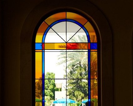 _DSC0008 1 Window at a restaurant at Hilton hotel in Nicosia.