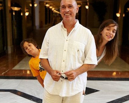 _DSC0024 Andreas, Nicos and Ingrid at Hilton hotel.