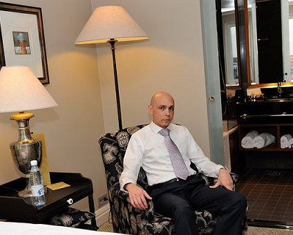 _DSC0092 Markos in the hotel room at Hotel Haven.