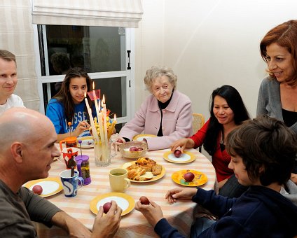 _DSC0084 The traditional flaouna and eggs after church on Holy Saturday night.