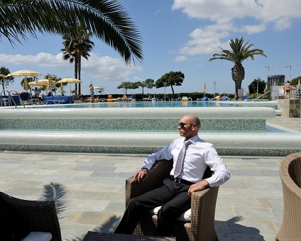 _DSC0010_1 Markos relaxing by the pool at the hotel in Limassol.