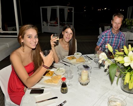 _DSC0043 Ingrid, Betty and Arto at the birthday dinner.