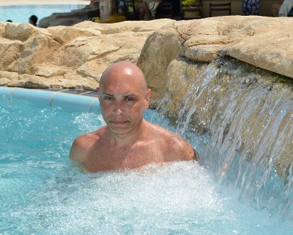 _DSC0054 Markos in the pool at Capo Bay hotel .