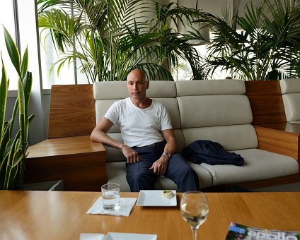 _DSC0004 Markos in the lounge at Larnaca airport.