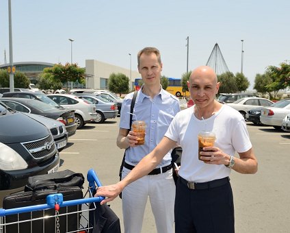 _DSC1496 Arto and Markos outside Larnaca airport.