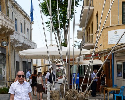 _DSC0044 Markos at the checkpoint to occupied Nicosia in Ledra street.