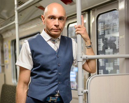 _DSC0033 Markos in the subway in Berlin.