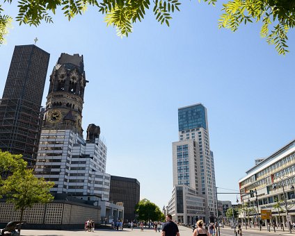 _DSC0050 On Budapester Straße in Berlin, at Breitscheidplatz. The Kaiser Wilhelm Memorial Church (Gedächtniskirche) to the left. The Waldorf Astoria hotel in the...