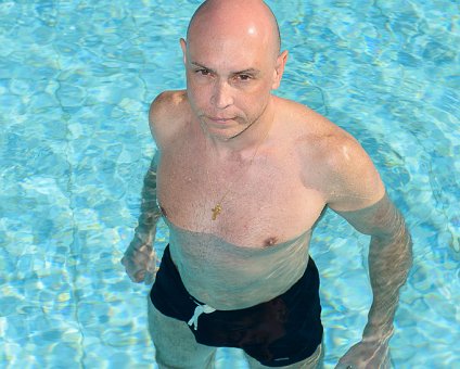 _DSC0059 Markos in the pool at Capo Bay hotel.