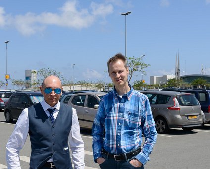 _DSC0056 Markos and Arto at the parking of Larnaca airport.