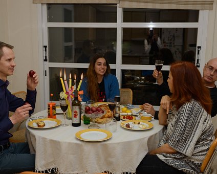 _DSC0087 In the kitchen in Limassol, having the traditional flaouna and eggs after church on Easter.