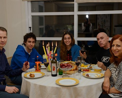 _DSC0089 In the kitchen in Limassol, having the traditional flaouna and eggs after church on Easter.