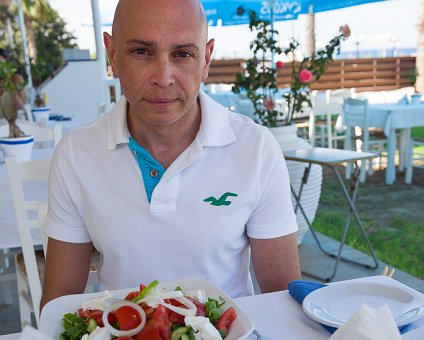 _DSC0008 Markos having lunch at a restaurant by Fig Tree Bay.