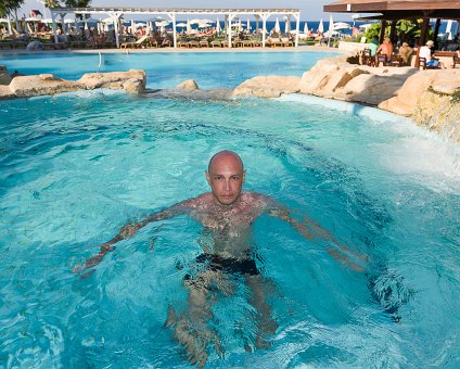_DSC0037 Markos in the pool at Capo Bay Hotel .