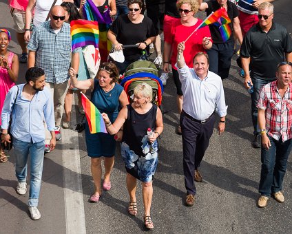 _DSC0095 Politicians from the social democratic party (Socialdemokraterna) with Carin Jämtin, Margot Wallström and Stefan Löfven participating in the Pride Parade.