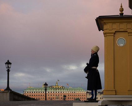 _DSC0077 Royal Guard at the Royal Palace in Stockholm. The Grand Hôtel in the background.