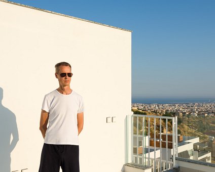 _DSC0006 Arto on the roof terrace in Limassol.