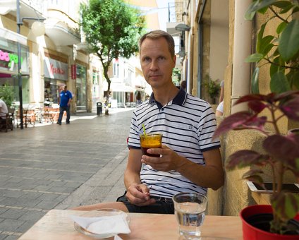 _DSC1486 Arto having a coffee at Ledra street in Nicosia.