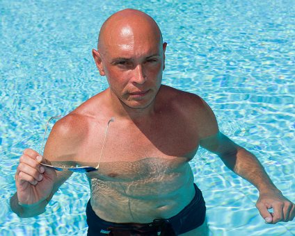 _DSC0084 Markos in the pool at Capo Bay hotel.