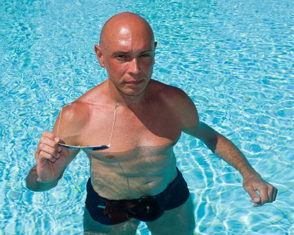 _DSC0085 Markos in the pool at Capo Bay hotel.