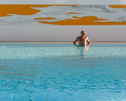 _DSC1687 Markos in the pool at Capo Bay hotel in October.