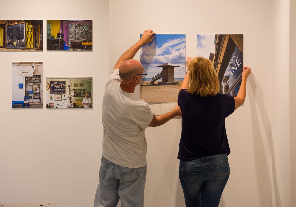 Preparation of a photo exhibition