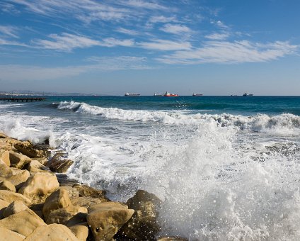 _DSC2210 By the sea in Limassol on a day with big waves.