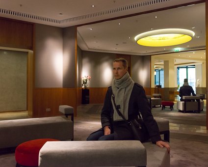 _DSC8168 Arto in the lobby at the hotel in Berlin.