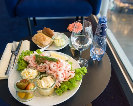 _DSC9169 Delicious shrimp sandwich at Pontus in the Air lounge at Arlanda airport.