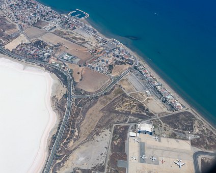 _DSC0035 Above Larnaca airport (LCA) and the salt lake to the left.