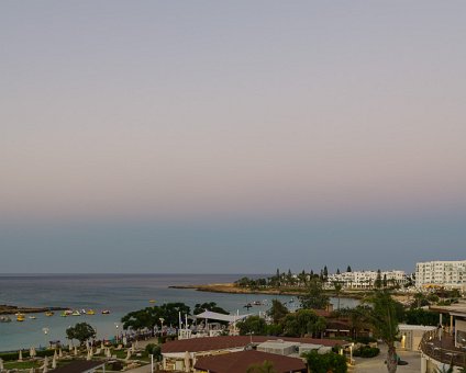 _DSC0240 Evening view of the pool area and Fig Tree Bay from the balcony of the hotel room at Capo Bay hotel.