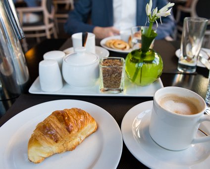 _DSC2828 Croissant and coffee at the breakfast at the hotel in Hamburg.