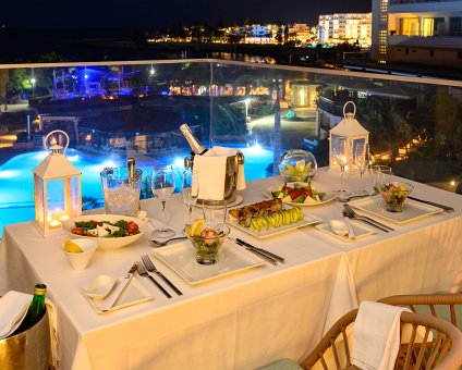 _DSC3833 Dinner on the balcony at Capo Bay Hotel.