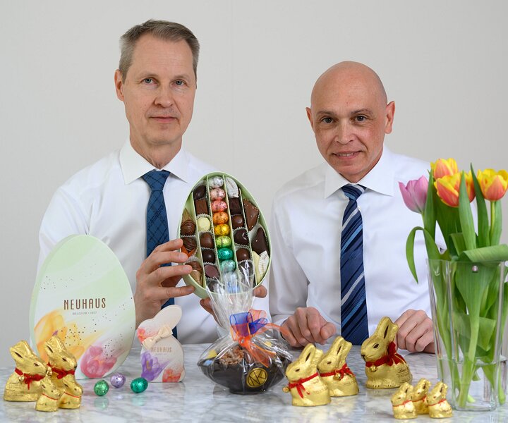 _DSC3188 Arto and Markos having chocolate on Greek Easter Sunday.