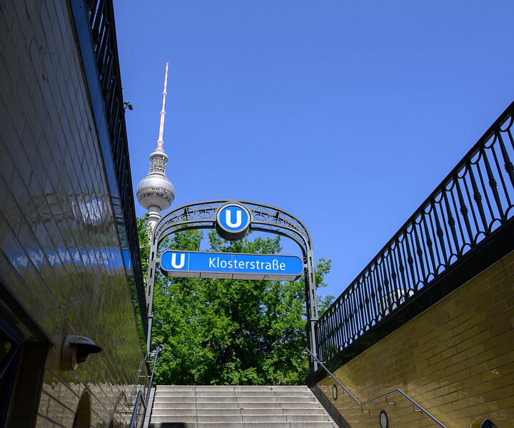 _DSC0200 At Klosterstrasse subway station. The Berlin TV-tower in the background.