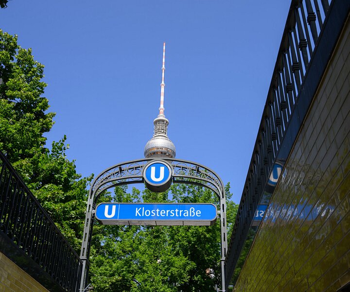 _DSC0201 At Klosterstrasse subway station. The Berlin TV-tower in the background.
