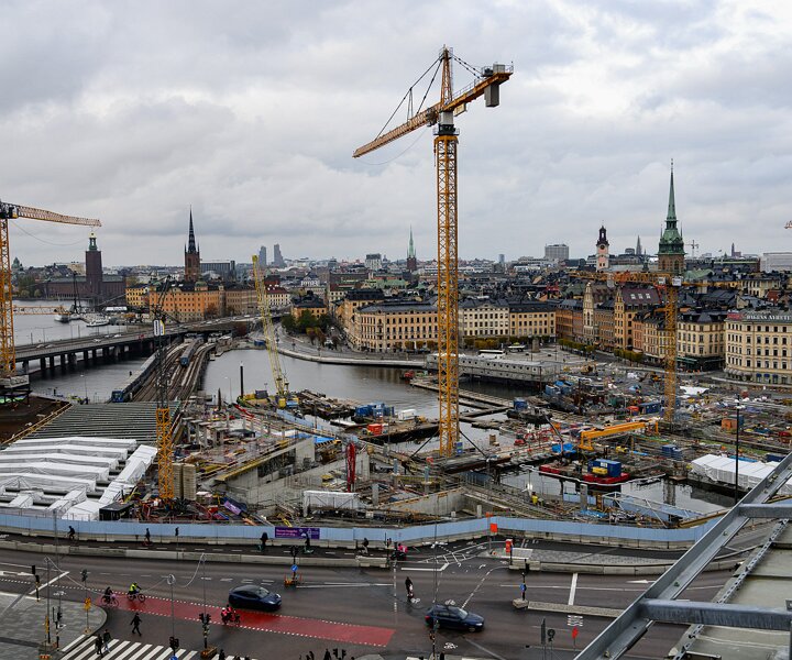 _DSC1435 View of Stockholm and the Slussen area with its construction works.